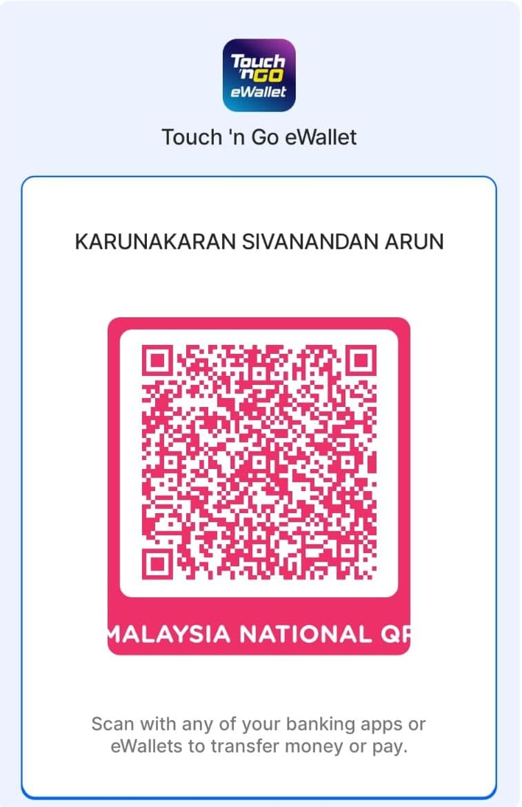 Scan the Touch ’n Go eWallet QR code to contribute.